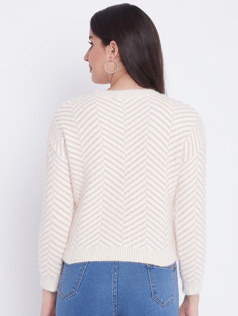 round neck chevron pullover - 18232924 - Standard Image - 2