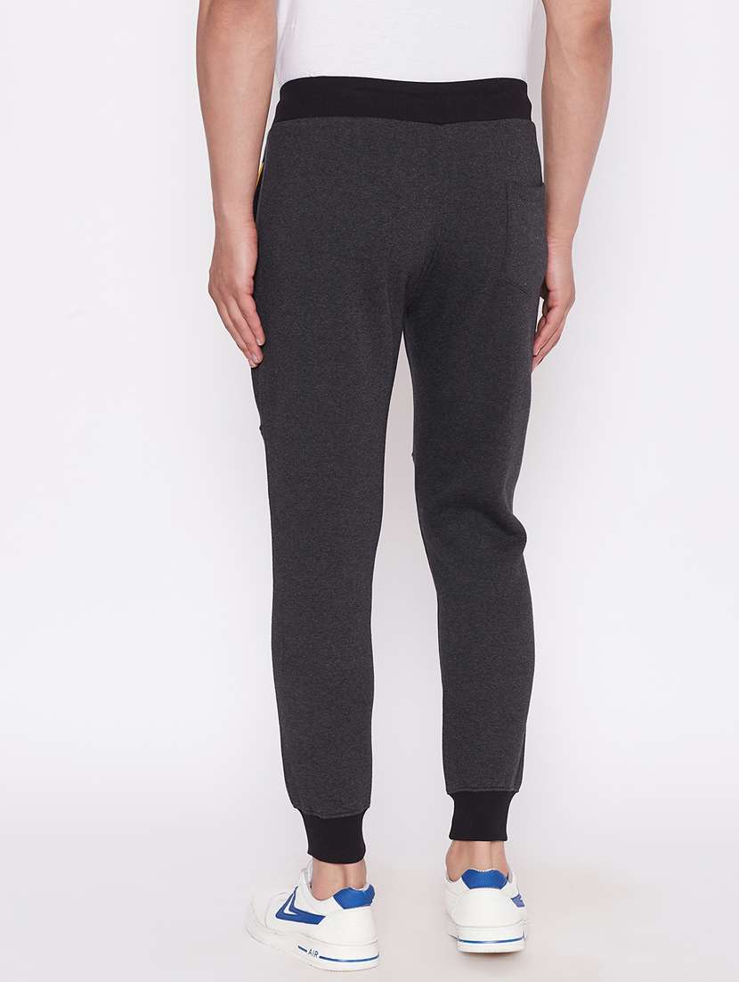 grey solid full length track pant - 18233031 -  Standard Image - 2