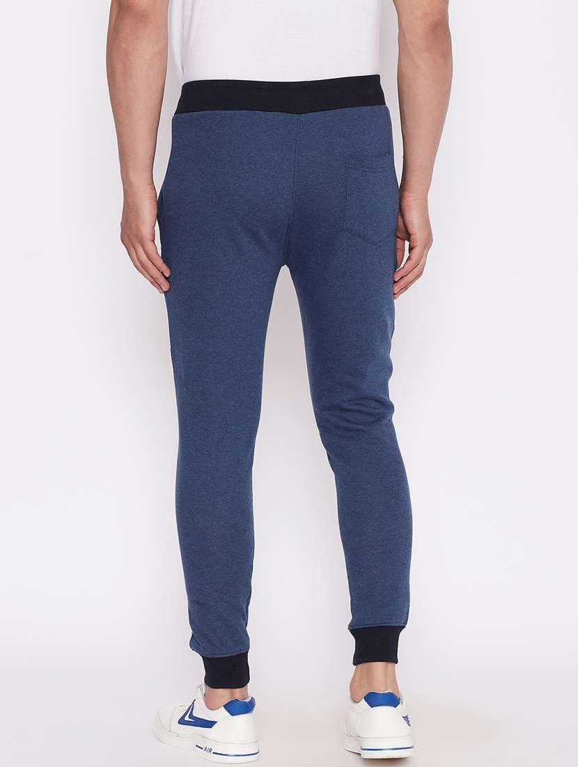 navy blue solid full length track pant - 18233032 -  Standard Image - 2