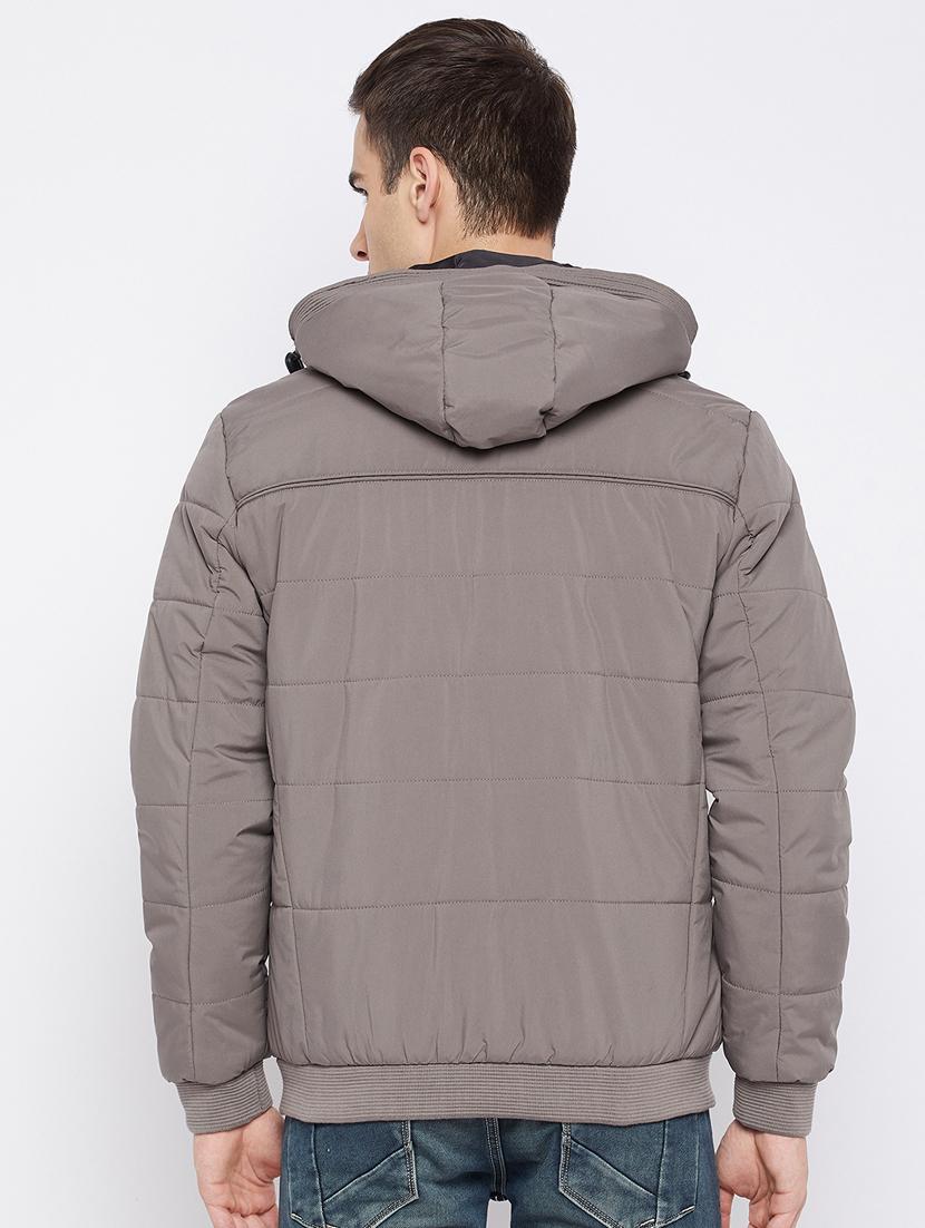 grey solid bomber jacket - 18233055 - Standard Image - 2