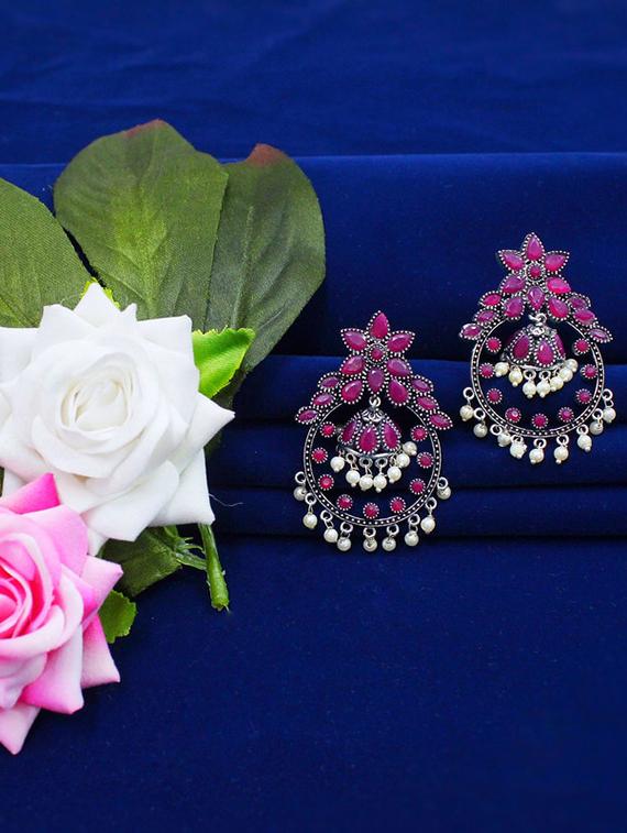 red brass drop earring - 18233414 -  Zoom Image - 0