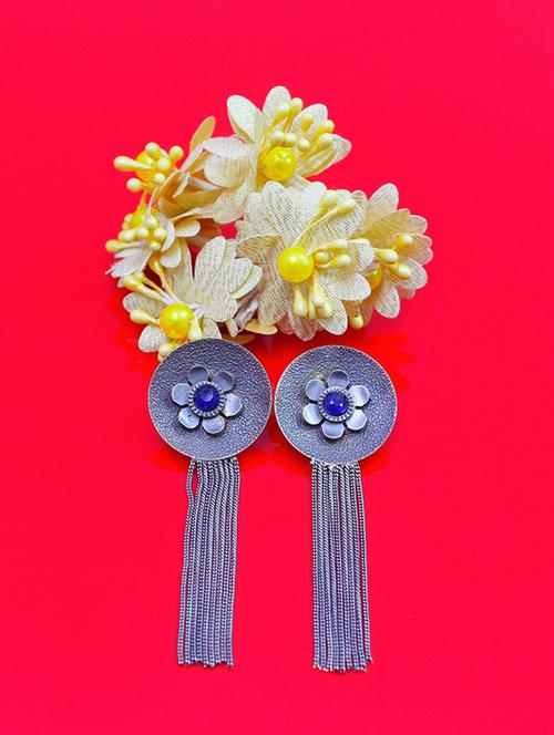 blue brass drop earring - 18233416 -  Standard Image - 0