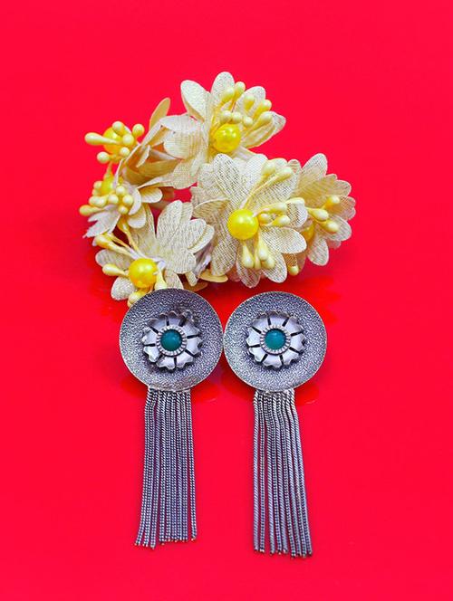 green brass drop earring - 18233417 - Standard Image - 0