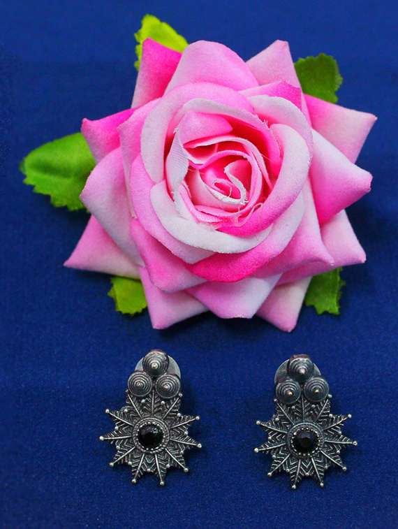 silver brass drop earring