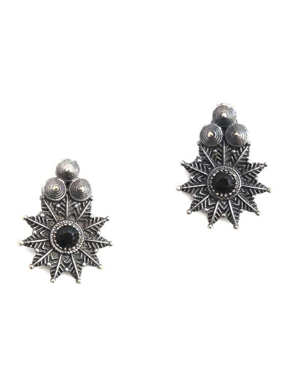 silver brass drop earring - 18233432 - Standard Image - 2