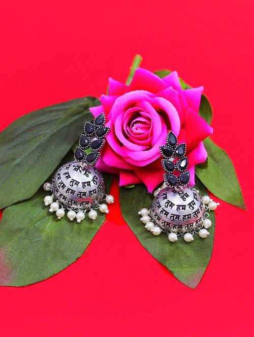 black brass drop earring - 18233434 - Standard Image - 0
