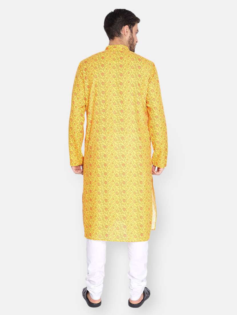 men floral kurta churidar ethnic wear set - 18233542 - Standard Image - 2