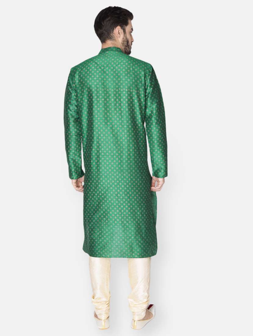 men printed kurta churidar ethnic wear set - 18233551 - Standard Image - 2