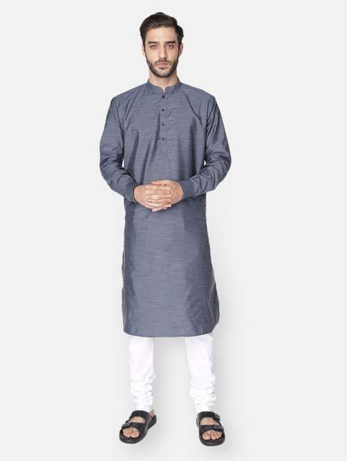 men self design kurta churidar ethnic wear set - 18233559 -  Standard Image - 0
