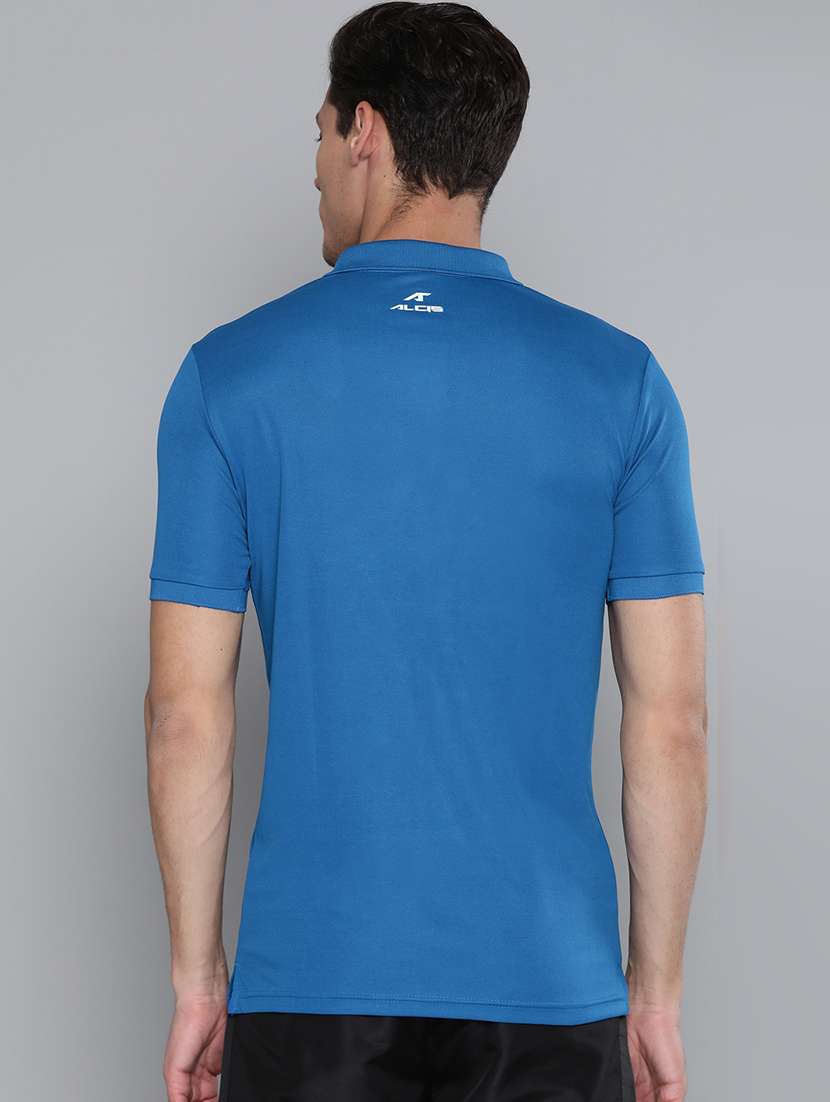 men blue solid polo t-shirt - 18235201 - Standard Image - 2