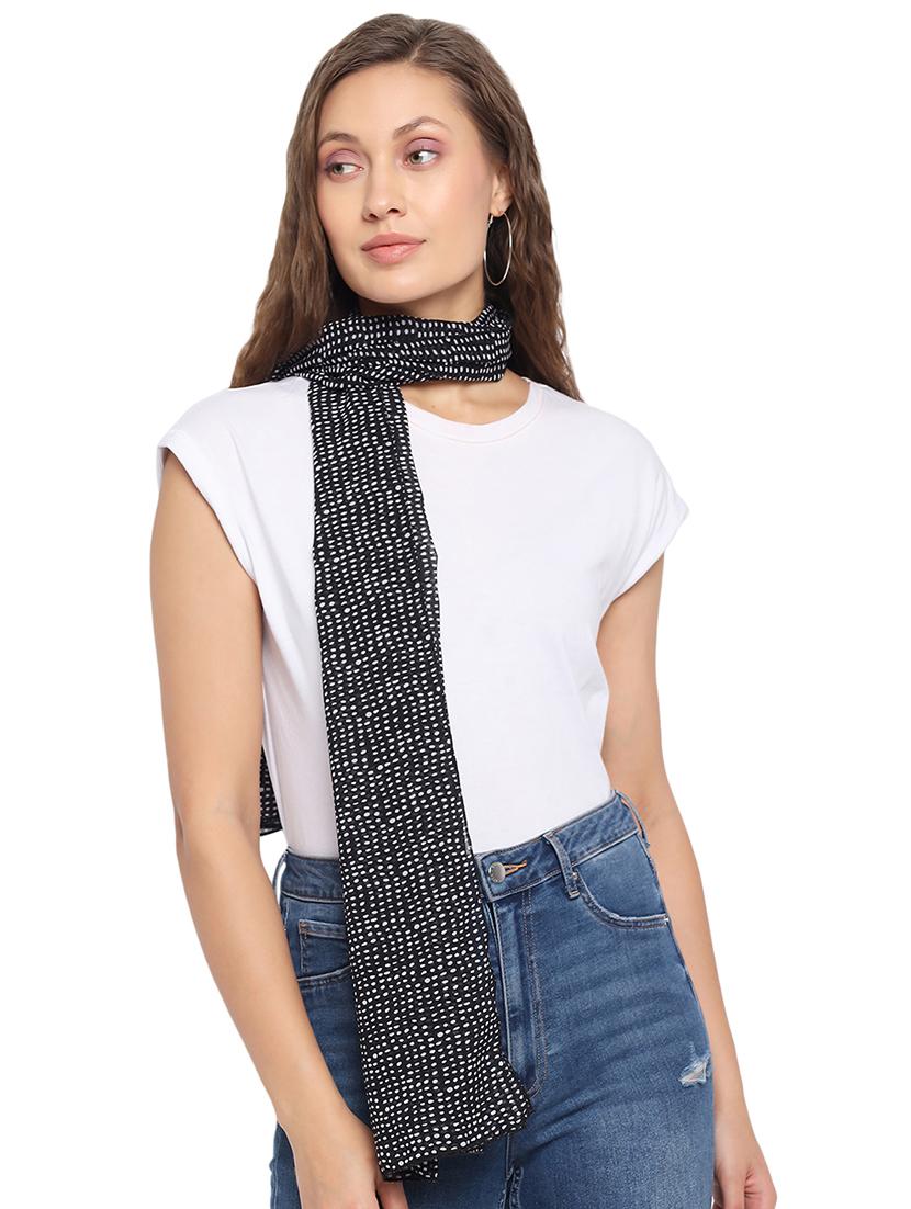 black printed scarf - 18235877 -  Zoom Image - 0