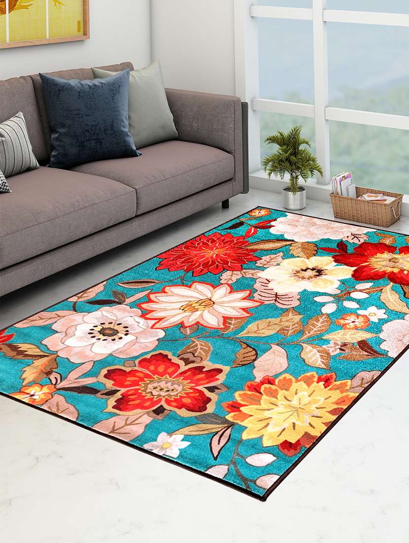 athom living floral love premium anti slip printed carpet