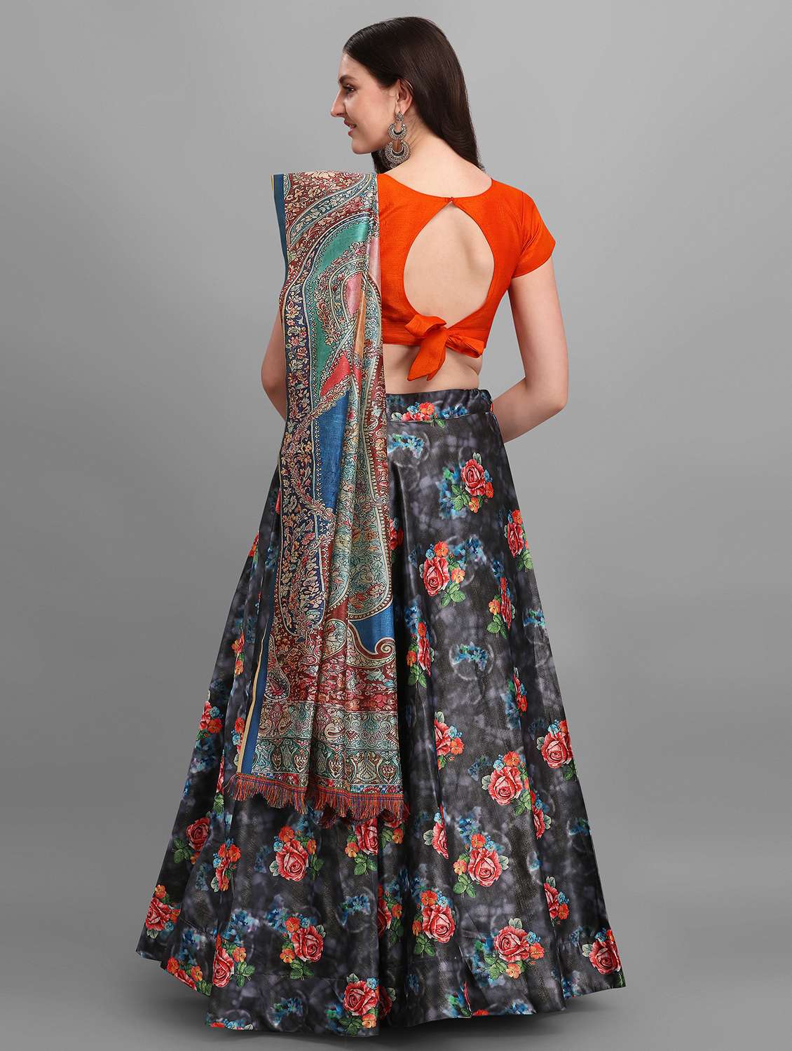 multi colored printed flared lehenga - 18236698 - Standard Image - 2