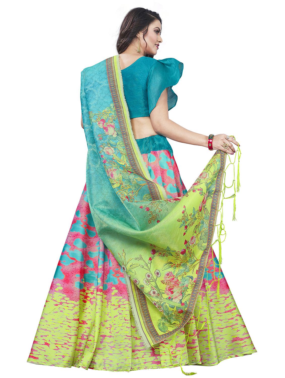 multi colored silk flared lehenga - 18236715 - Standard Image - 2