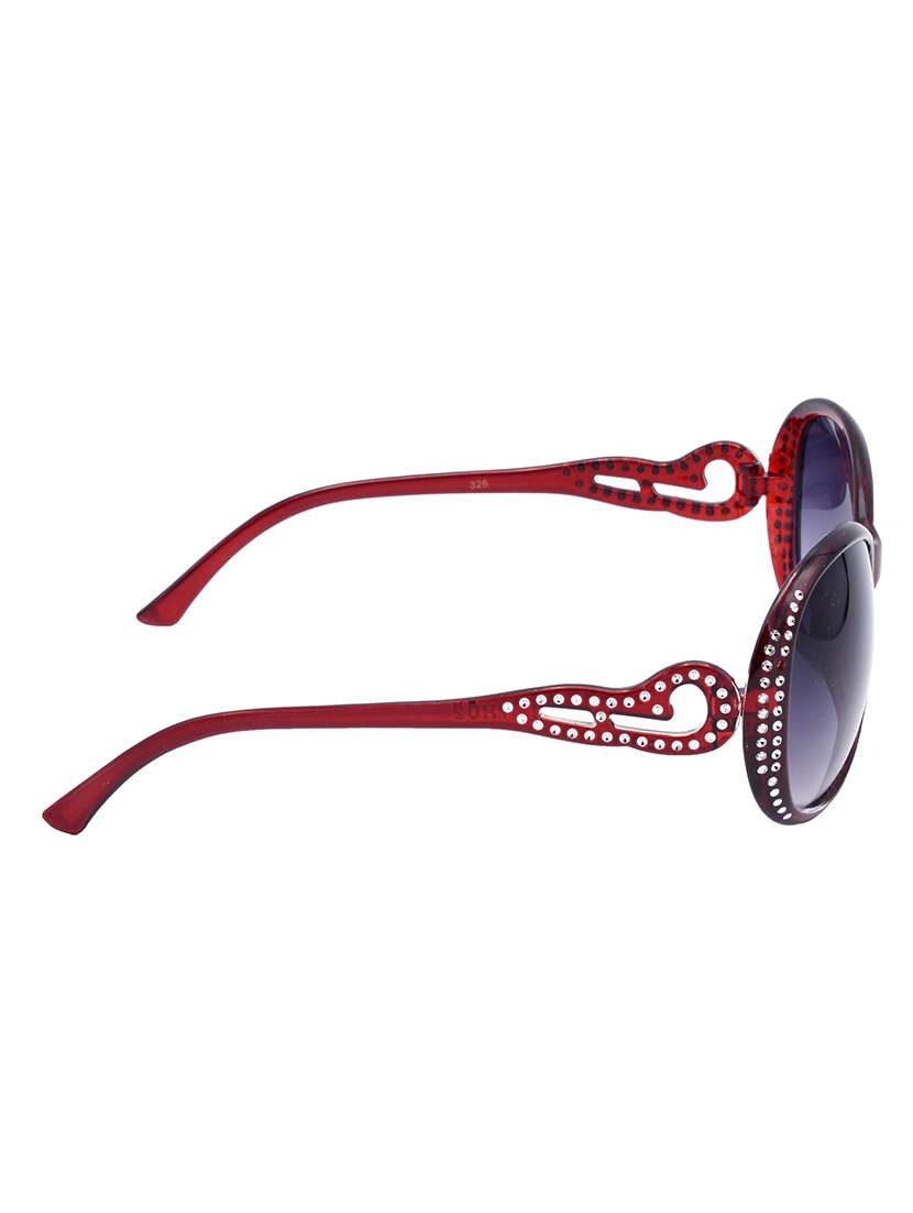 hrinkar men women boys & girls oval::rectangular::round &  sunglasses red frame, grey & clear lens (medium) - 18238985 -  Standard Image - 2