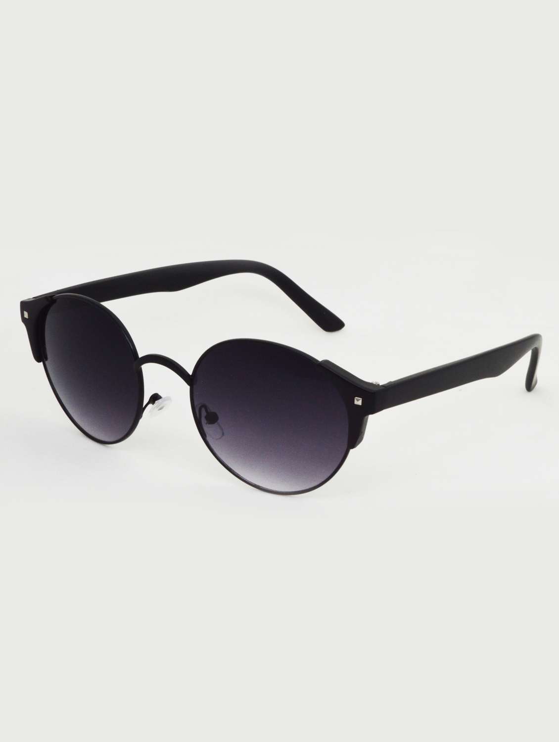 hrinkar men women boys & girls round &  sunglasses black frame, grey lens (medium)