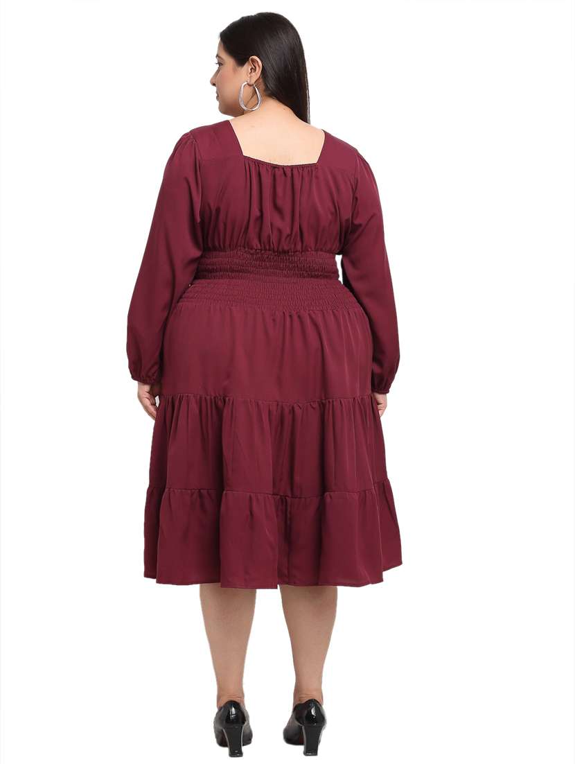 women's tiered dress solid dress - 18239776 -  Standard Image - 2