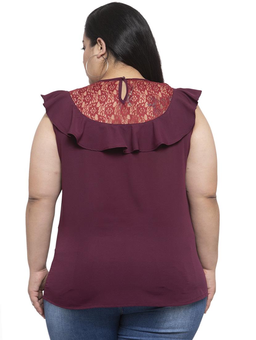 women's straight round neck top - 18239814 - Standard Image - 2