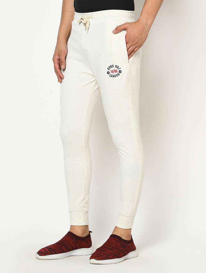 white solid track pant - 18239846 - Standard Image - 2