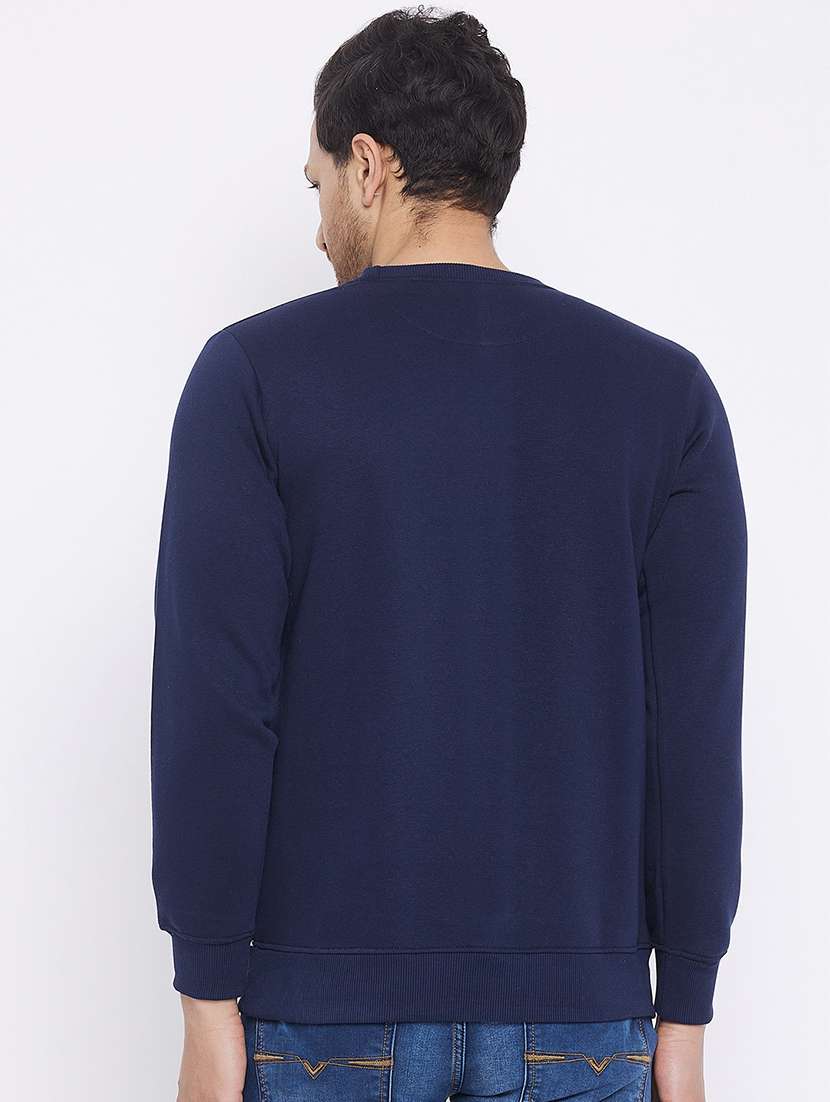 navy blue color-blocked cut & sew sweatshirt - 18239881 -  Standard Image - 2
