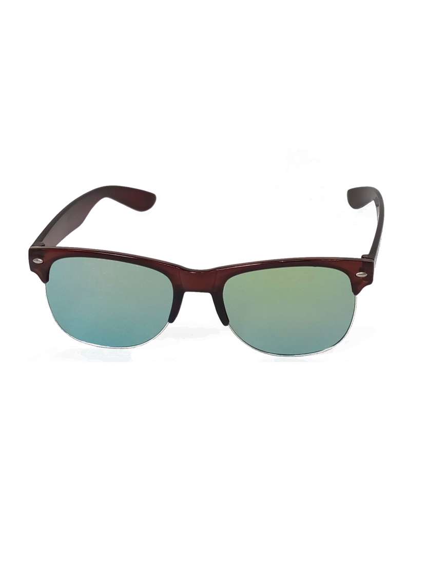 hrinkar men women boys & girls wayfarer  &  sunglasses brown frame, golden lens (medium)