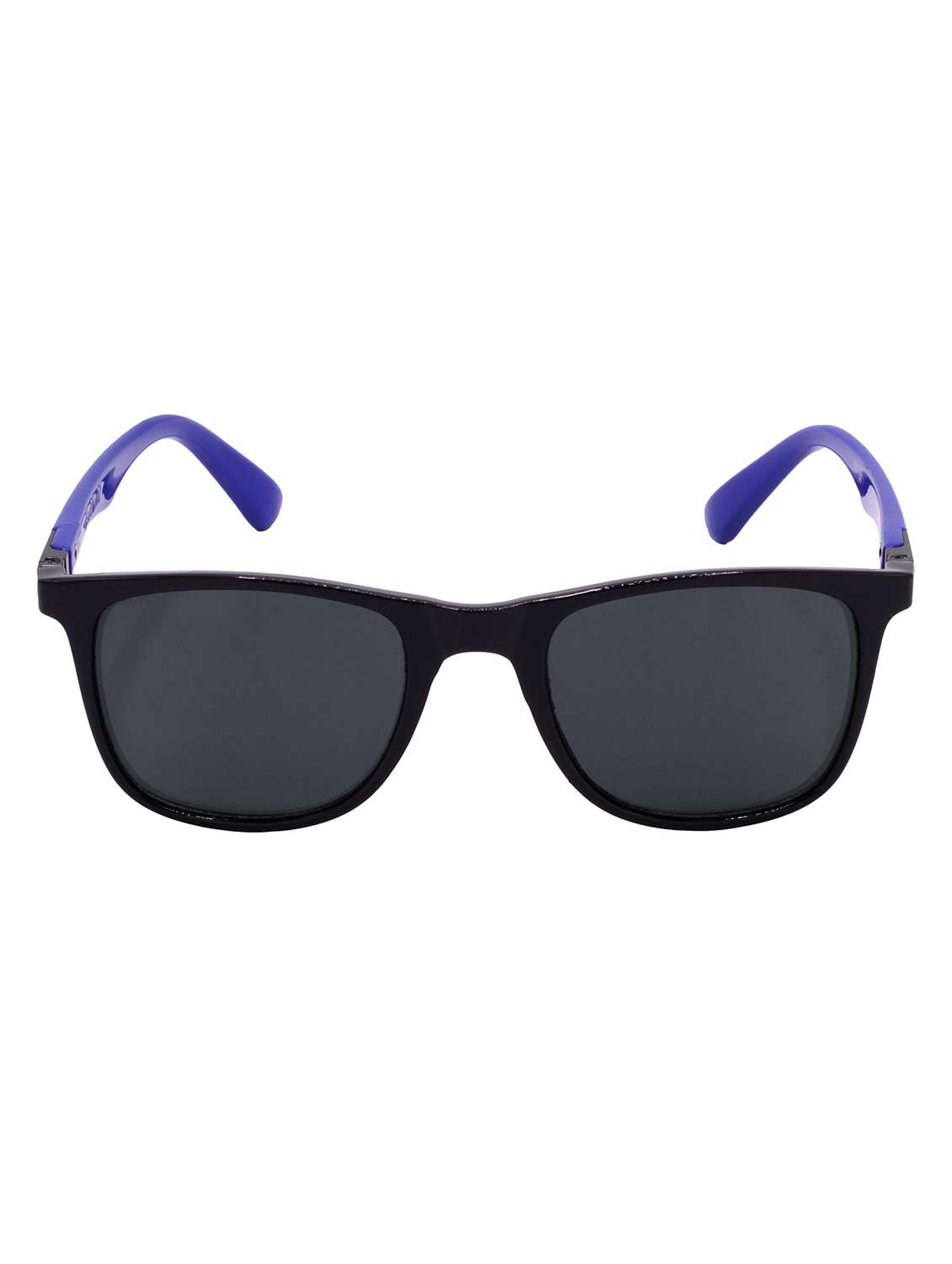 hrinkar men women boys & girls rectangular &  sunglasses black & blue frame, grey lens (medium)