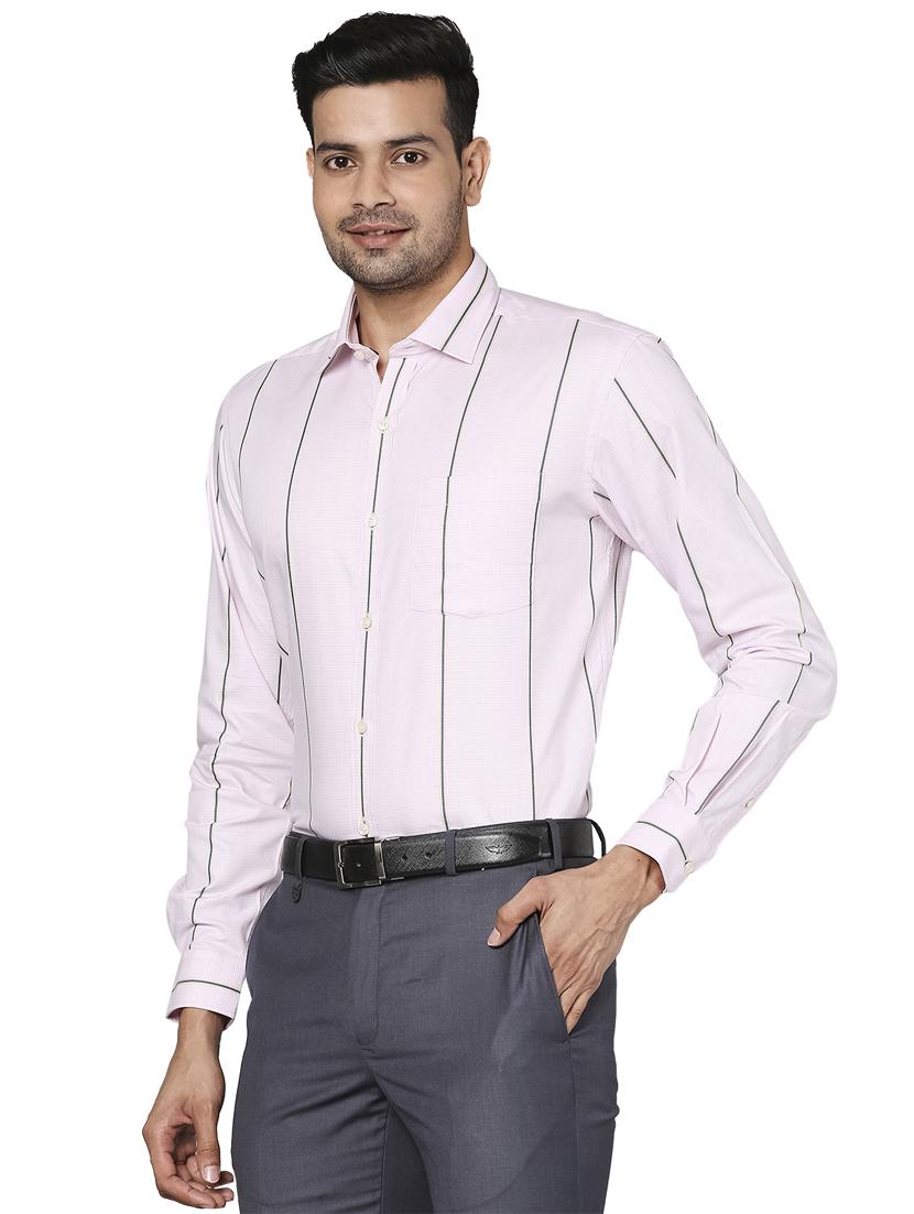 mauve striped formal shirt - 18244491 - Standard Image - 2