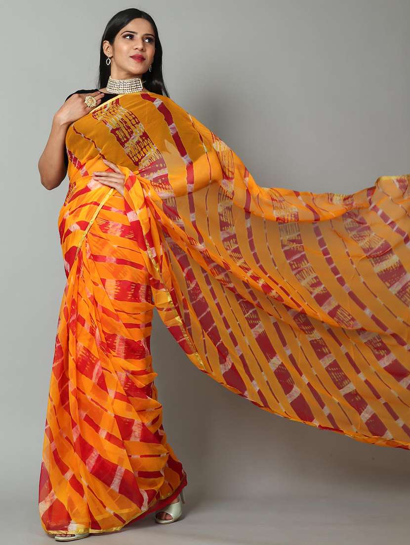 leheriya printed saree  with blouse