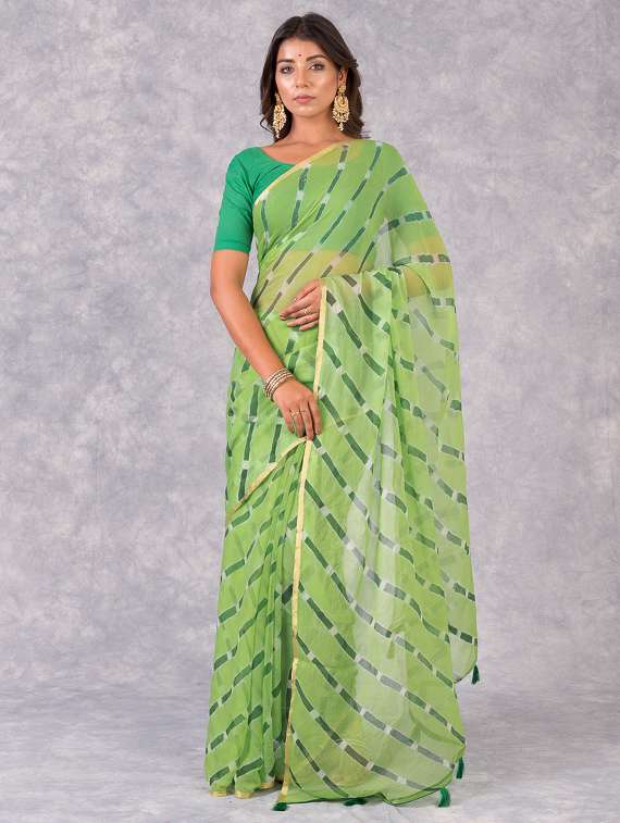 leheriya printed saree  with blouse