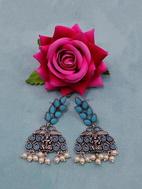 blue brass drop earring - 18244693 - Standard Image - 0