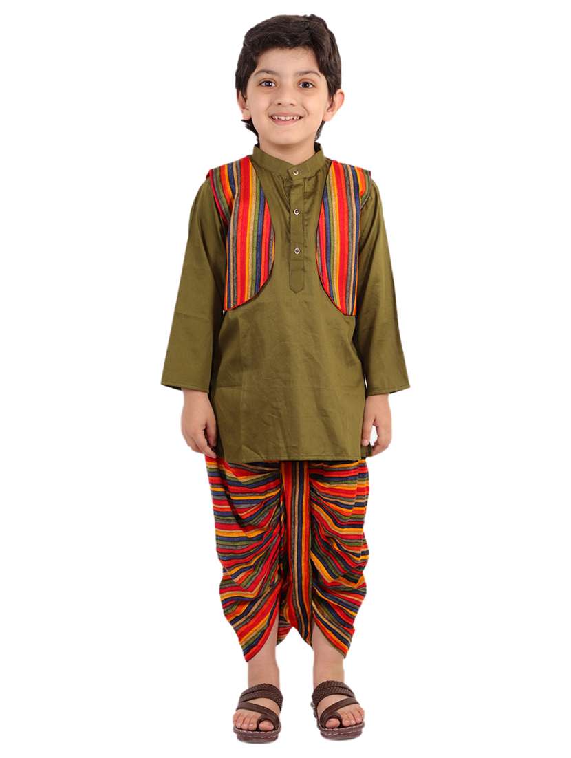 green dhoti kurta set
