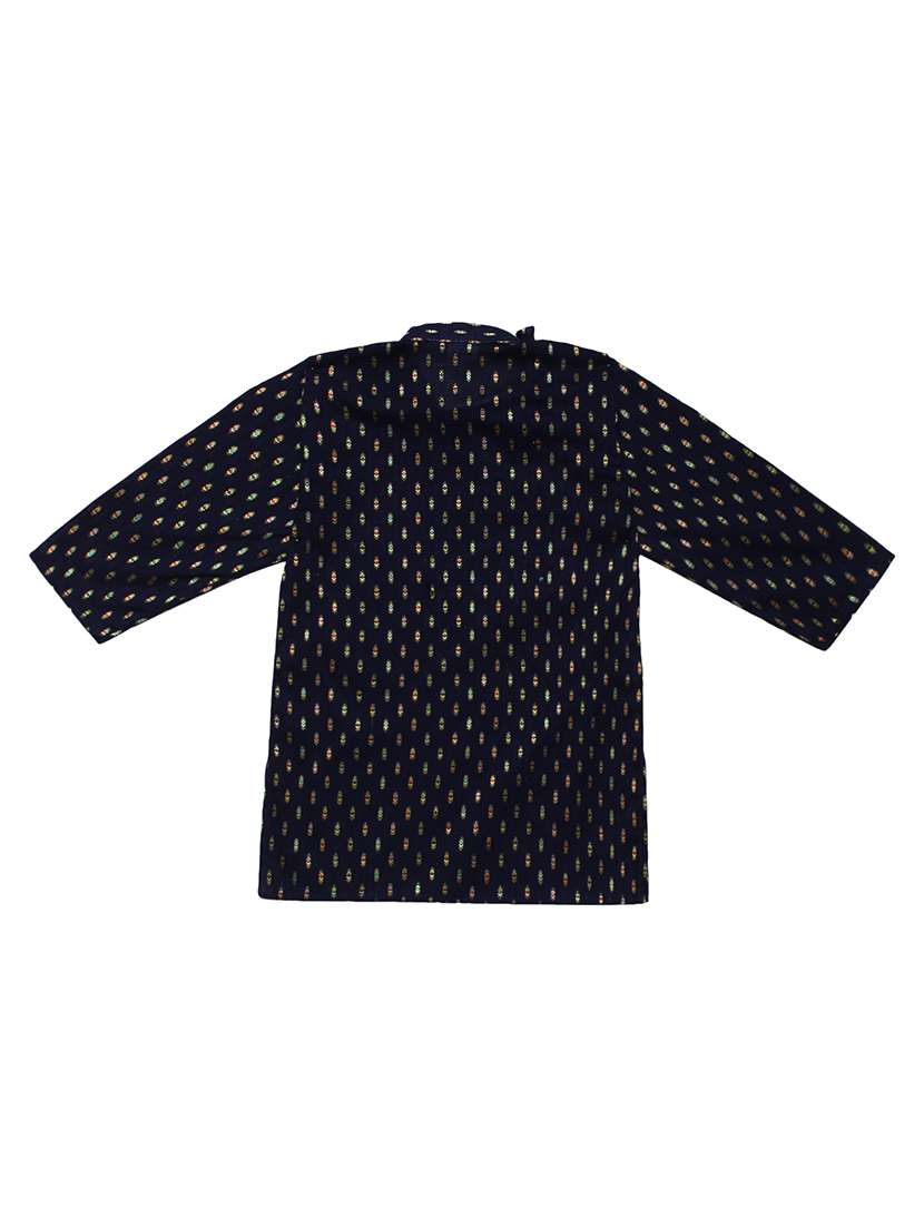 navy blue solid dhoti kurta set - 18244895 -  Standard Image - 2