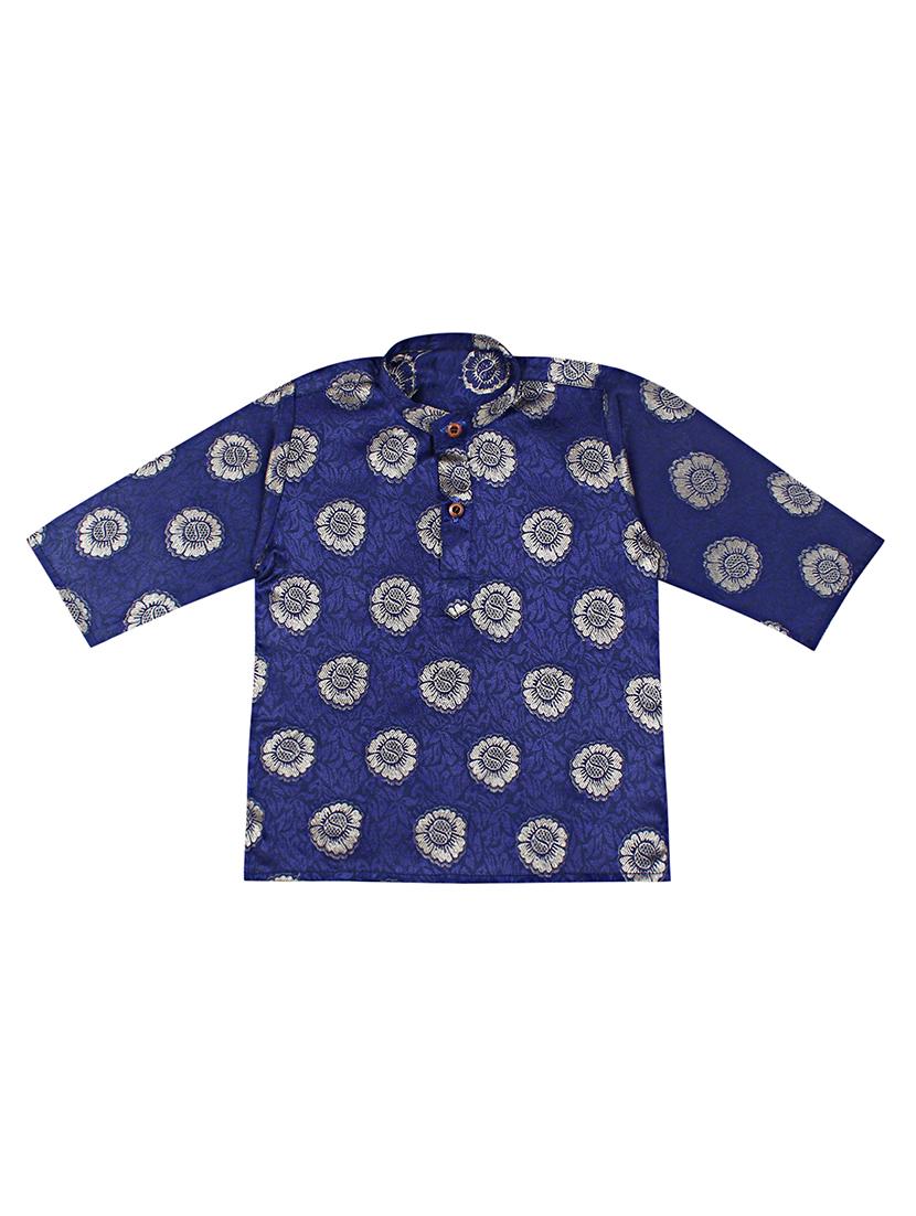 navy blue printed dhoti kurta set - 18244900 - Standard Image - 2