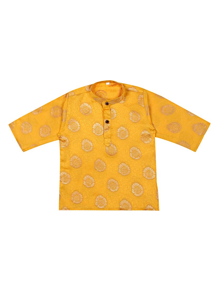 yellow printed dhoti kurta set - 18244905 - Standard Image - 2