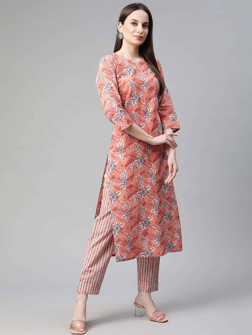 floral print kurta pant set - 18245093 - Standard Image - 2