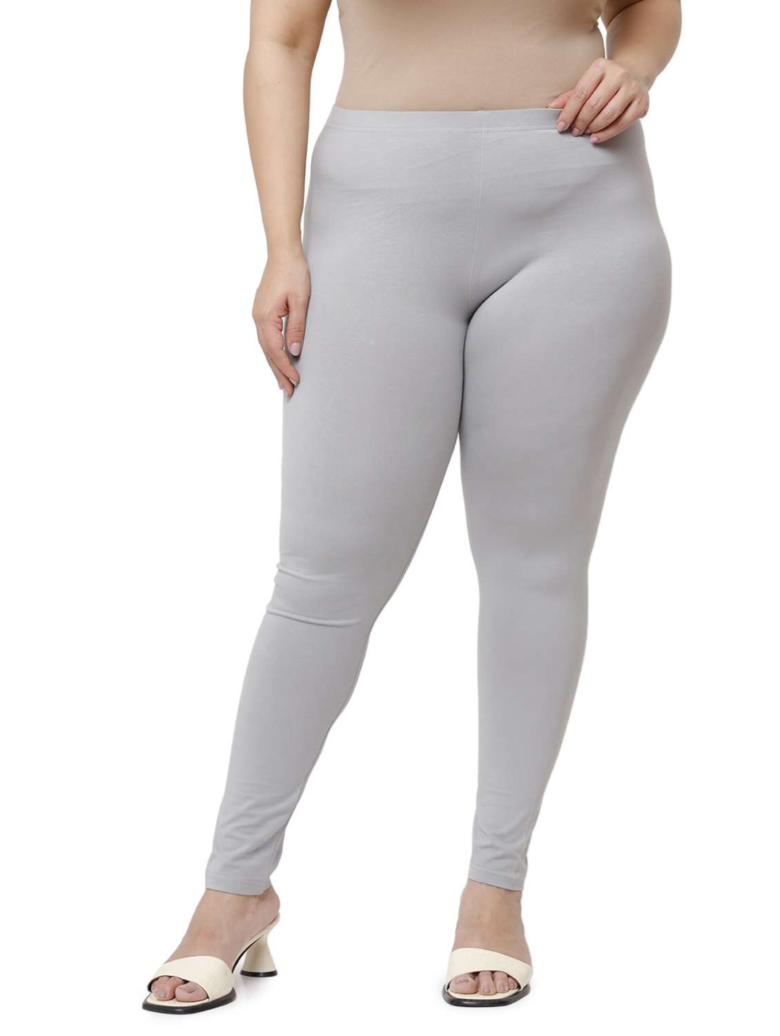 grey solid plus legging