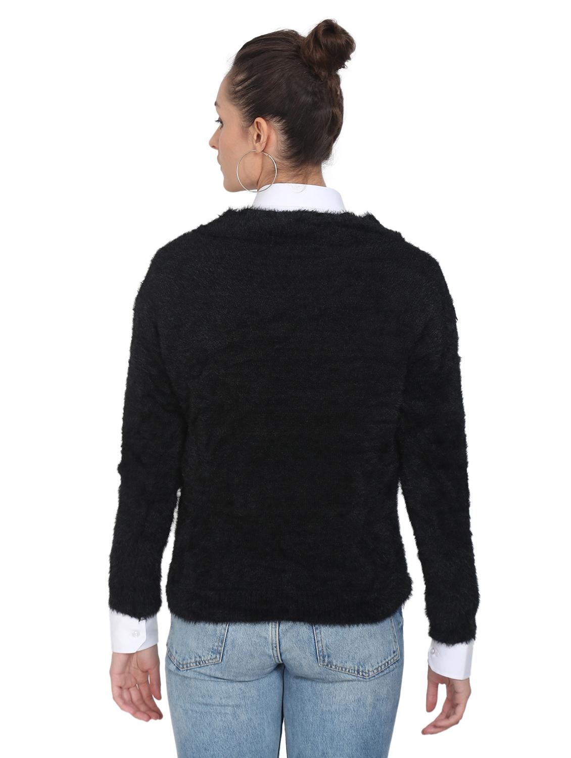 v-neck solid pullover - 18246485 - Standard Image - 2