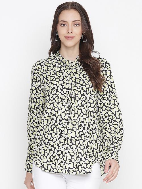 women's straight tie-up neck top - 18246556 - Standard Image - 0