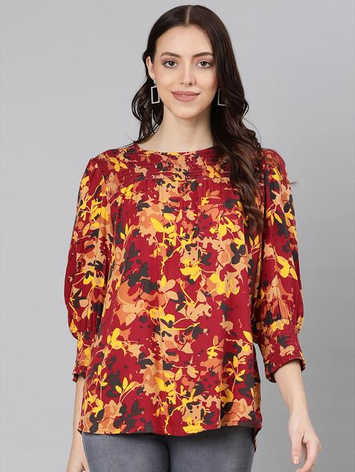 women's straight round neck top - 18246559 - Standard Image - 0