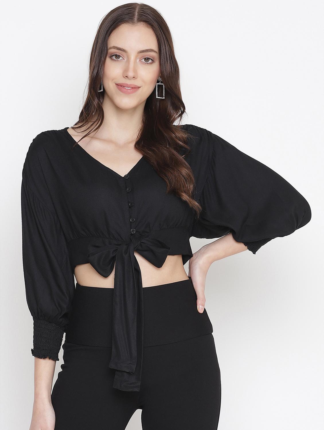 women's blouson v neck top - 18246589 -  Zoom Image - 0