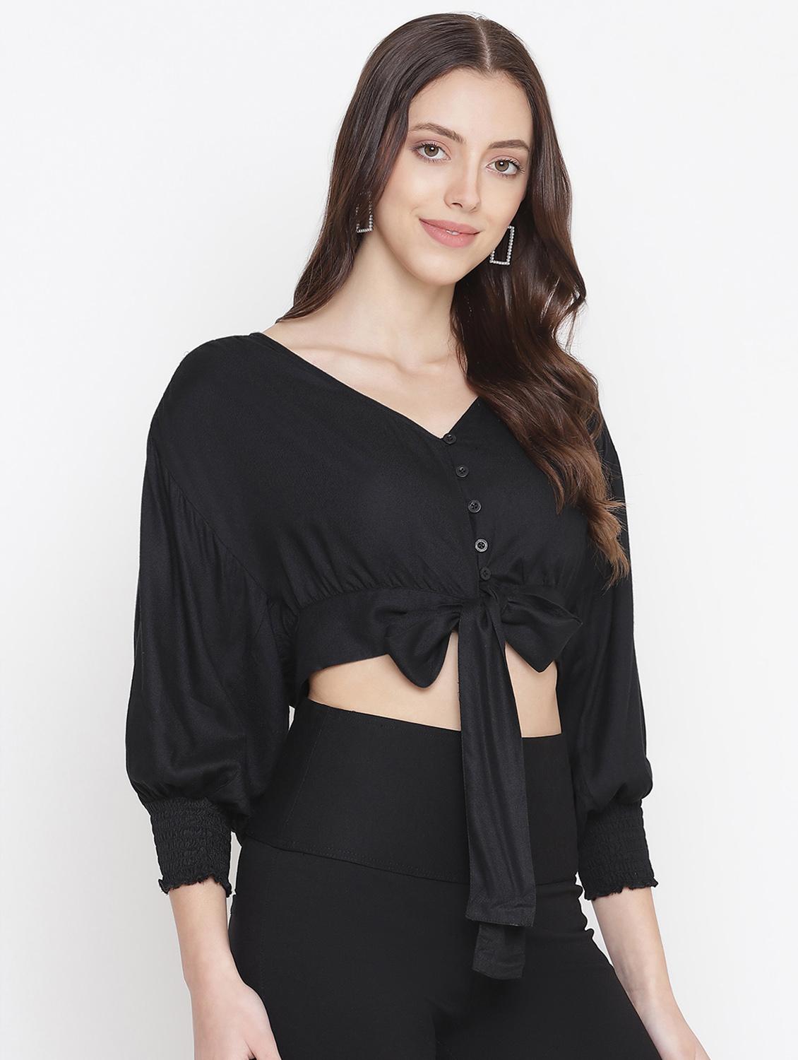 women's blouson v neck top - 18246589 - Standard Image - 2