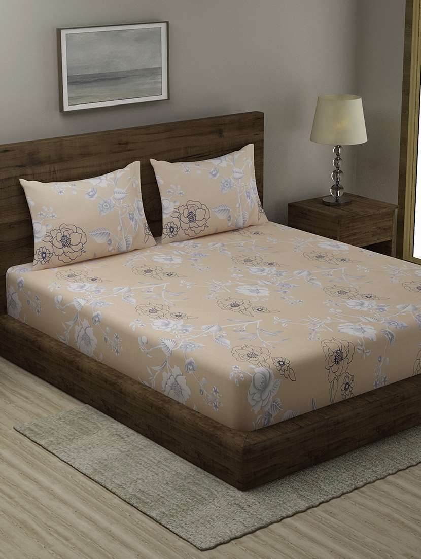 orange cotton blend bedsheet