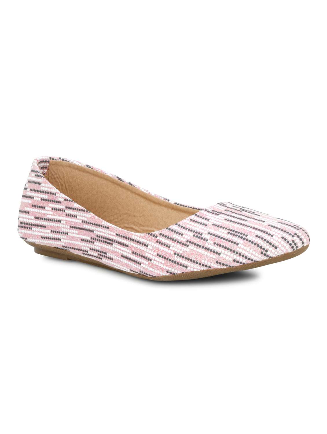 pink faux leather ballerina