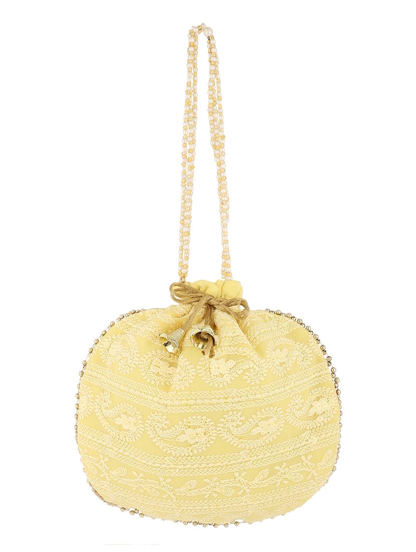 yellow polyester ethnic potli - 18248288 - Zoom Image - 0