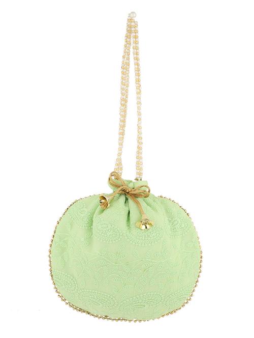 green polyester ethnic potli - 18248289 - Standard Image - 0