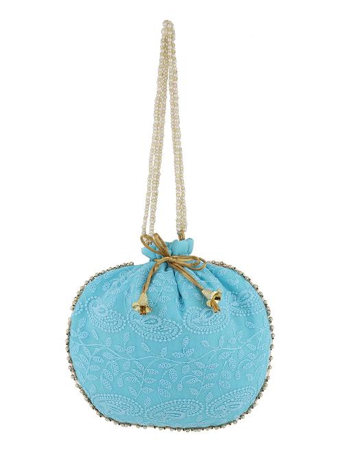 blue polyester ethnic potli - 18248290 -  Standard Image - 0