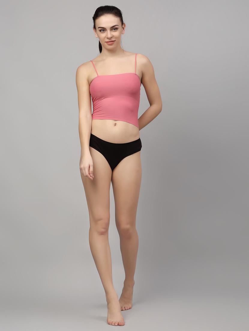 pink solid bralette bra - 18248341 - Standard Image - 2