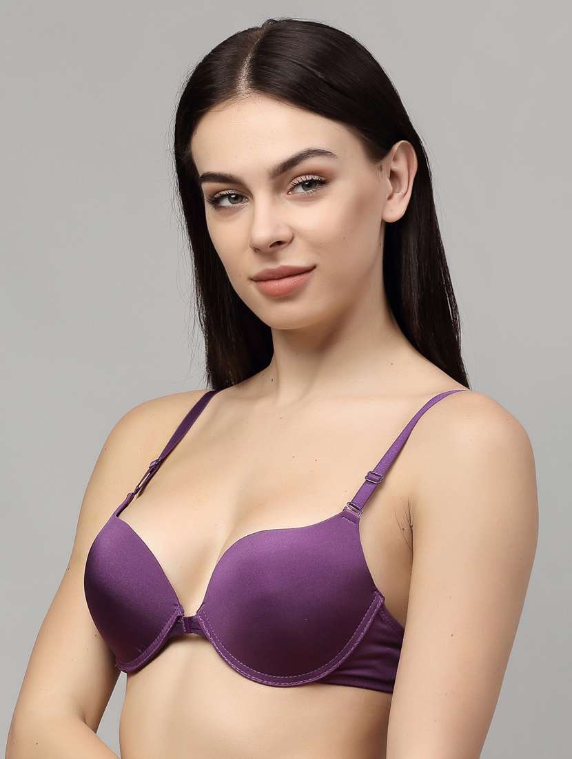purple heavily padded push up bra
