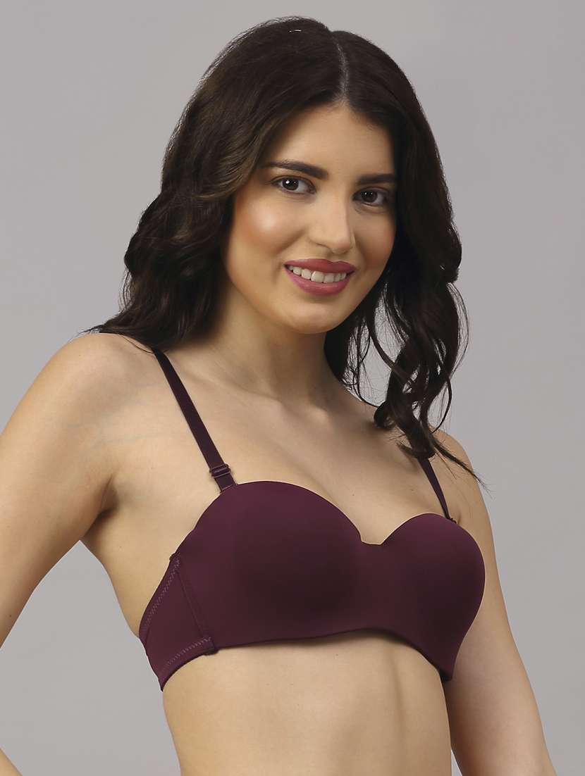 multi colored solid balconette bra