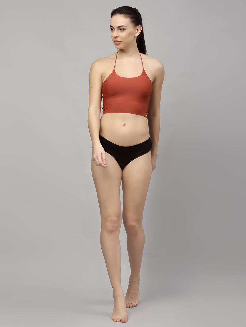 orange solid bralette bra - 18248434 - Standard Image - 2